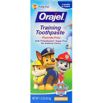 Orajel Paw Patrol Training, зубная паста, не содержит фториды, фруктовый вкус, 1,5 унц. (42,5 г)