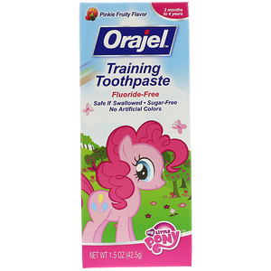 Отзывы о Orajel, My Little Pony Training Toothpaste, Flouride Free, Pinkie Fruity Flavor, 1.5 oz (42.5 g)