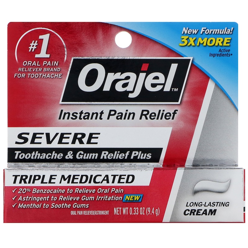 Orajel Severe Toothache And Gum Relief Plus Long Lasting Cream 033