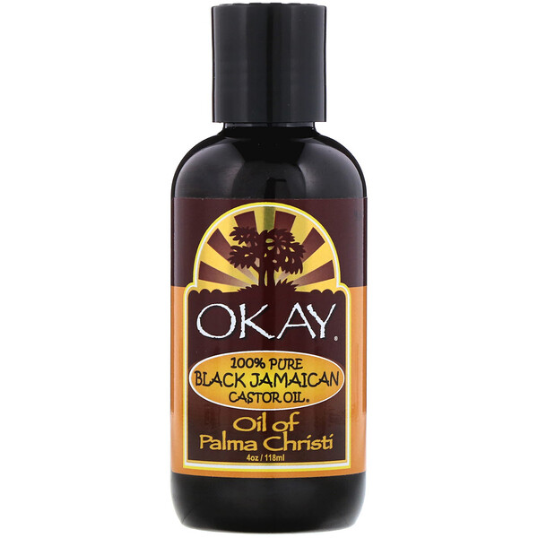 Okay Pure Naturals, 100% Pure Black Jamaican Castor Oil, 4 oz (118 ml)