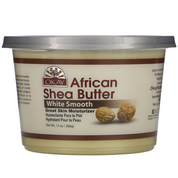 Okay Pure Naturals‏, African Shea Butter, White Smooth, 13 oz (368 g)