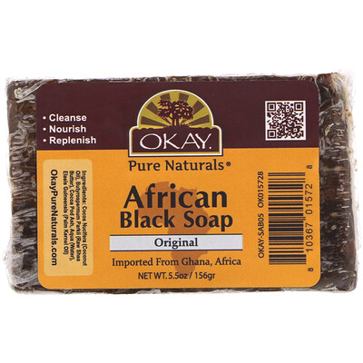 Купить Okay Pure Naturals African Black Soap, Original, 5.5 oz (156 g)