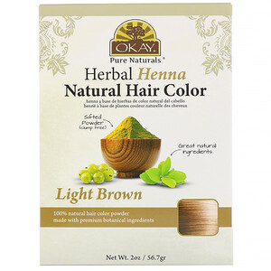 Okay Pure Naturals, Herbal Henna Natural Hair Color, Light Brown, 2 oz (56.7 g) отзывы