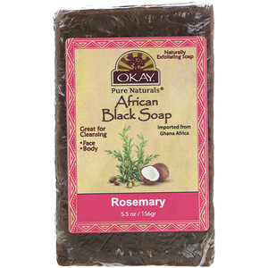 Отзывы о Okay Pure Naturals, African Black Soap, Rosemary, 5.5 oz (156 g)