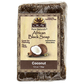 Okay Pure Naturals, African Black Bar Soap, Coconut, 5.5 oz (156 g)