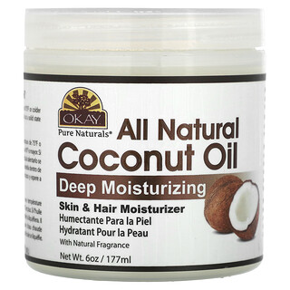 Okay Pure Naturals, Huile de noix de coco entièrement naturelle, hydratante en profondeur, 177 ml