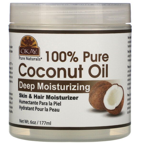 Okay Pure Naturals‏, 100% Pure Coconut Oil, Deep Moisturizing, 6 oz (177 ml)