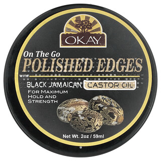 Okay Pure Naturals, Tepi Digilap Dengan Minyak Jarak Jamaica Hitam, 2 oz (59 ml)