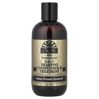Okay Pure Naturals, Men's Professional, 3-in-1 Men's Shampoo Conditioner & Treatment, 8 oz (237 ml)