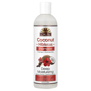 Okay Pure Naturals, ココナッツ ハイビスカス、ディープ モイスチャライジング シャンプー、355ml（12液量オンス）