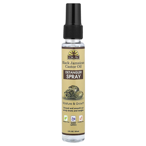 Okay Pure Naturals, Black Jamaican Castor Oil, Detangler Spray, 2 fl oz (59 ml)