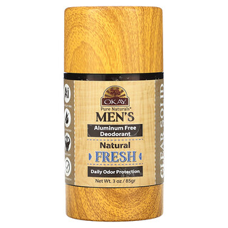 Okay Pure Naturals, Deodorante per uomo senza alluminio, fresco naturale, 85 g