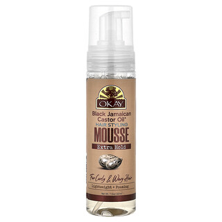 Okay Pure Naturals, Siyah Jamaika Hint Yağı®, Saç Şekillendirici Köpük, Ekstra Tutuş, Kıvırcık ve Dalgalı Saçlar İçin, 7,5 oz (221 ml)