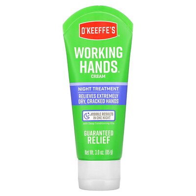 OKeeffes Working Hands, ночной крем, крем для рук, 85 г (3,0 унции)