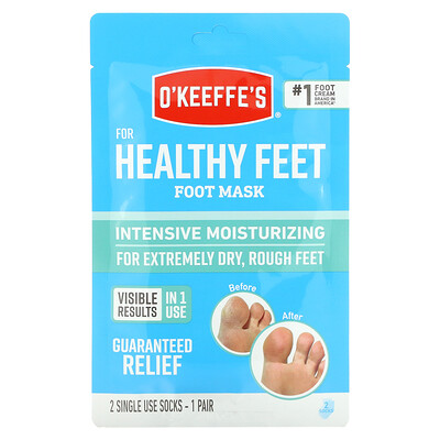 

O'Keeffe's Healthy Feet, Intensive Moisturizing Foot Mask, Unscented, 1 Pair