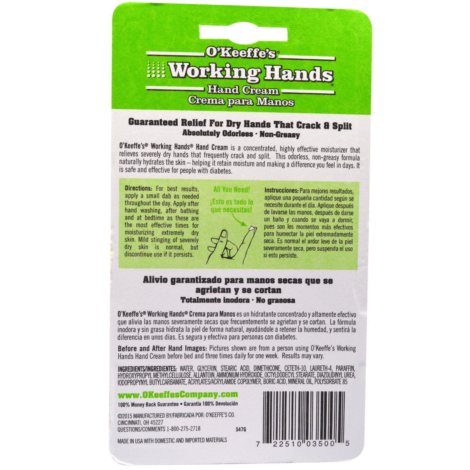 o keeffe s ワーキングハンズ ハンドクリーム 3 4 oz 96 g iherb com