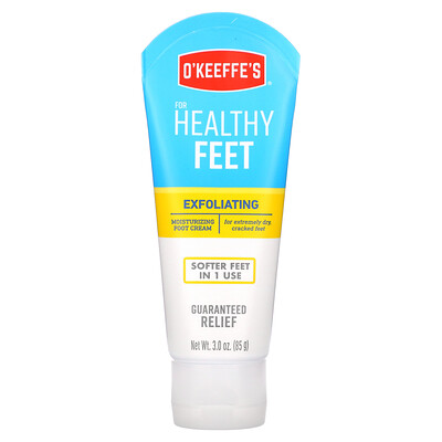 O'Keeffe's Отшелушивающий увлажняющий крем для ног, для очень сухой, потрескавшейся кожи, 85 г (3 унции)