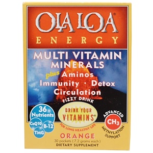 Купить Ola Loa, Мульти витамины и минералы для энергии с апельсиновым вкусом, 30 пакетов, (7.2 г) каждый  на IHerb