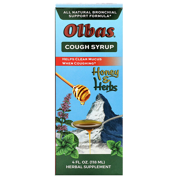 Olbas Therapeutic, Cough Syrup, Honey & Herbs, 4 fl oz (118 ml)