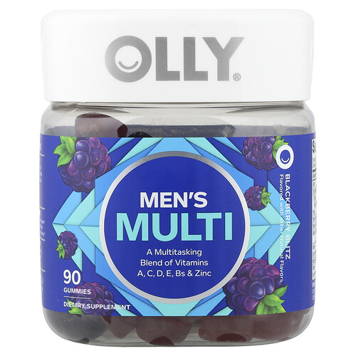 OLLY, Men's Multi Gummies, Blackberry Blitz, 90 Gummies