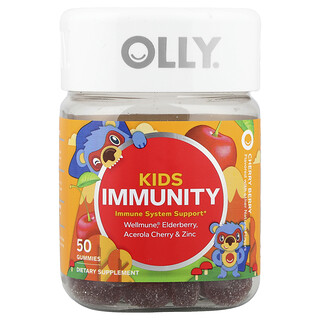 OLLY, Lasten immuniteetti, kirsikka-marja, 50 nallekarkkia
