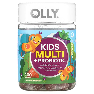 

OLLY, Kids Multi + Probiotic, Yum Berry Punch, 100 Gummies