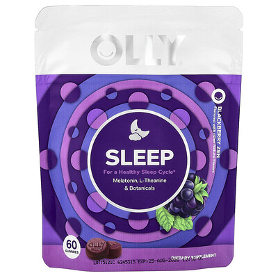 OLLY, Gomitas para dormir, Zarzamora zen, 60 gomitas