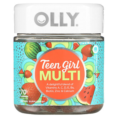 

OLLY Teen Girl Multi Berry Melon Besties 70 Gummies