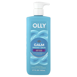 OLLY, Calm, Vitamin-Infused Body Wash, Comforting Eucalyptus Amber, 17 fl oz (502 ml)