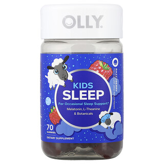 OLLY, Gommes pour le sommeil des enfants, Framboise, 70 gommes
