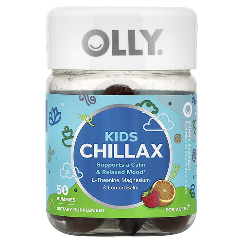 Olly Kids Chillax Gummies, For Ages 7+, Sunny Sherbet, 50 Gummies