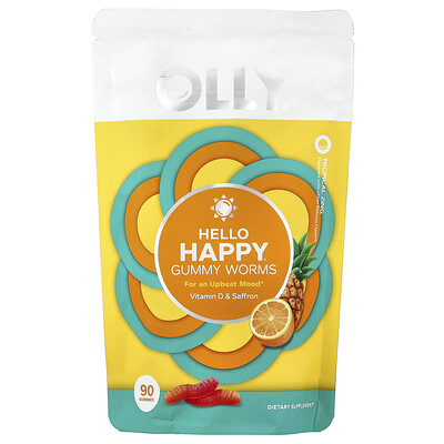 Product Image for OLLY, Hello Happy Gummy Worms, Tropical Zing, 90 Gummies