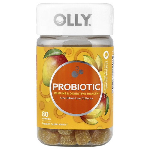 Olly Probiotic Gummies, Tropical Mango, 80 Gummies