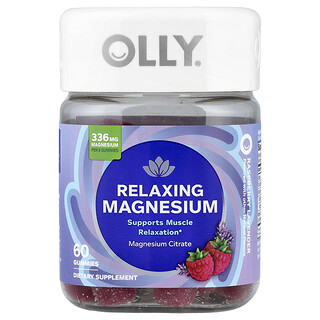 OLLY, jeleuri cu magneziu relaxante, zmeură și lavandă, 60 de jeleuri (84 mg per jeleu)