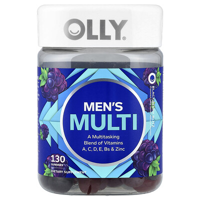 OLLY, Gomitas múltiples para hombres, Frescura de zarzamora, 130 gomitas