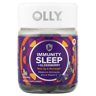OLLY, Immunity Sleep + Elderberry, Midnight Berry, 36 Gummies