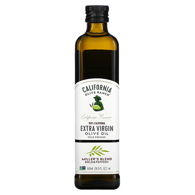 Купить California Olive Ranch Miller's Blend, нерафинированное оливковое масло высшего качества, 100% сырья из Калифорнии, 500 мл (16, 9 жидк. унции)