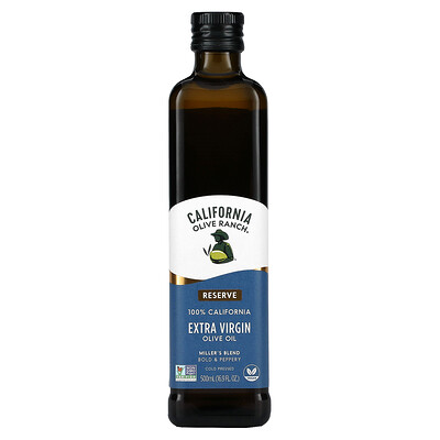 California Olive Ranch Miller's Blend, нерафинированное оливковое масло высшего качества, 100% сырья из Калифорнии, 500 мл (16,9 жидк. унции)
