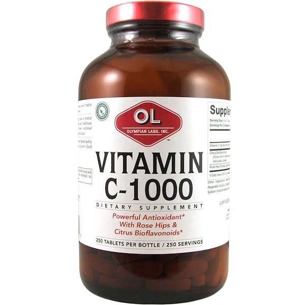 Olympian Labs Inc., Vitamin C-1000, 250 Tablets (Discontinued Item) 