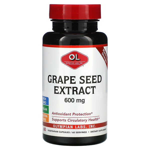 Olympian Labs, Grape Seed Extract, Maximum Strength, 600 mg, 60