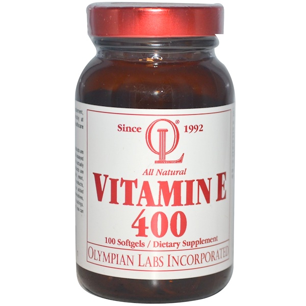 Olympian Labs Inc., Vitamin E, 400 IU, 100 Softgels (Discontinued Item) 
