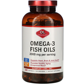 Olympian Labs, Oméga 3 Huile de poisson, 2 000 mg, 240 capsules molles