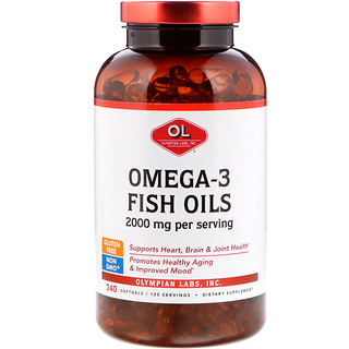 Olympian Labs Inc., Омега-3 рыбий жир 2000 мг, 240 мягких капсул