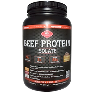 Отзывы о Олимпиан Лэбс, Beef Protein Isolate, Chocolate, 1 lb (456 g)
