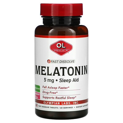 

Olympian Labs Fast Dissolve Melatonin Strawberry 5 mg 60 Fast Dissolve Tablets