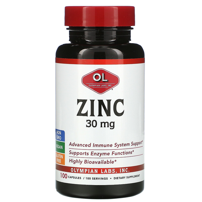 Olympian Labs, Zinc, 30 mg, 100 Capsules iHerb