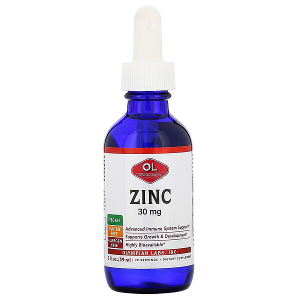 Olympian Labs‏, Zinc, 30 mg, 2 fl oz (59 ml)