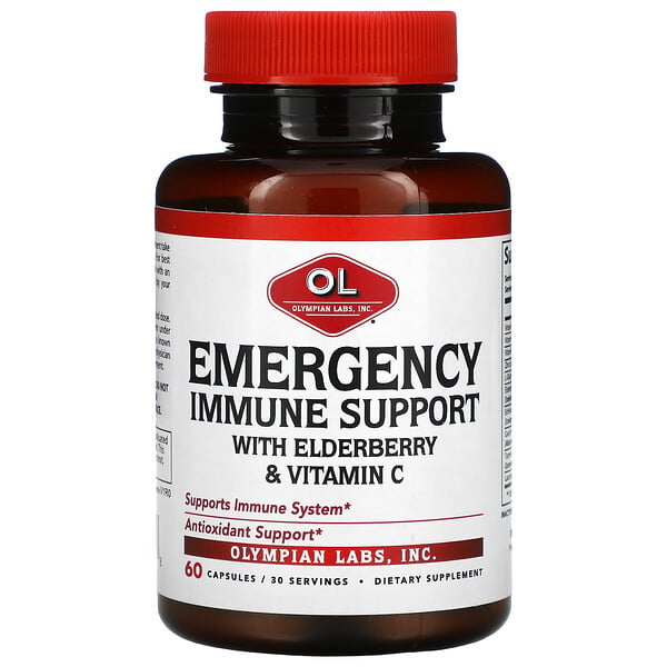 Olympian Labs, Emergency Immune Support with Elderberry & Vitamin C, 60 capsules