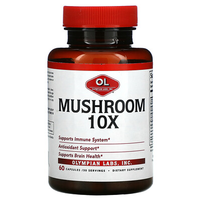 

Olympian Labs, Mushroom 10X, 60 Capsules