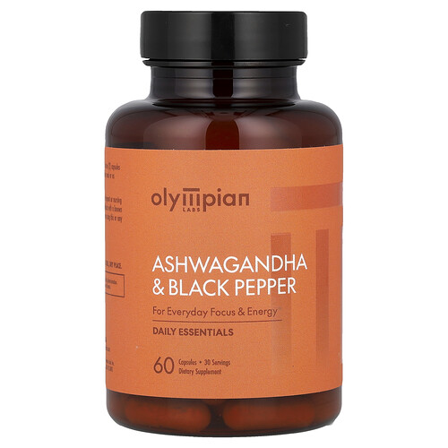 Olympian Labs, Ashwagandha & Black Pepper, 60 Capsules